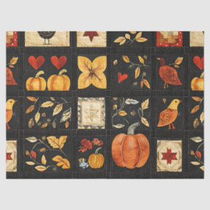 Papel De Seda Patrón de reducción del arte popular de otoño Rú