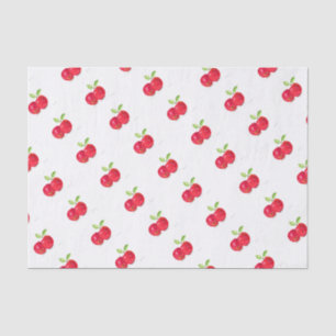 Papel De Seda Patrón de regalo de fruta de manzanas rojas
