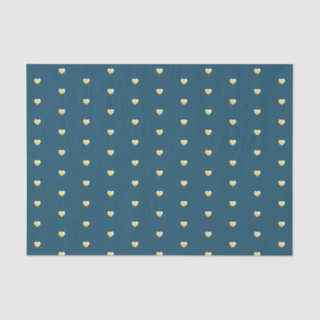 Papel De Seda Patrón de Relieve metalizado falso de Golden Heart (Anverso)