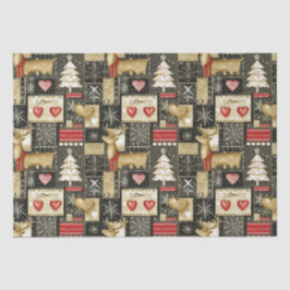 Papel De Seda Patrón de renos de Navidades pequeños