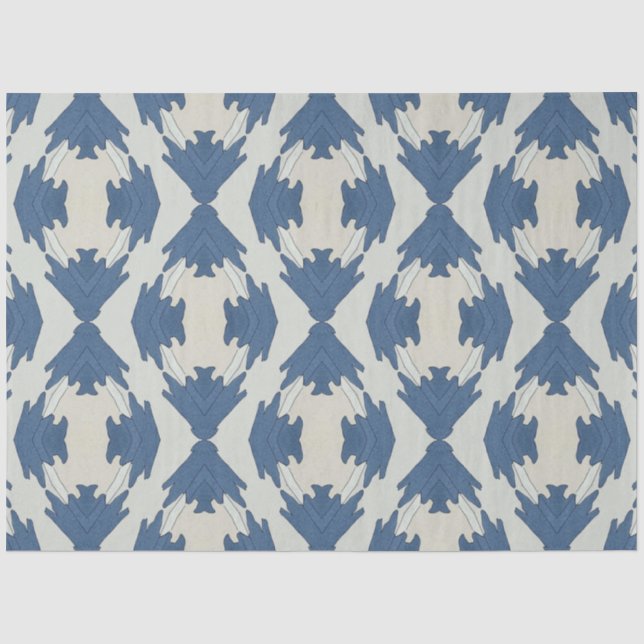 Papel De Seda Patrón de repetición azul y gris (Anverso)