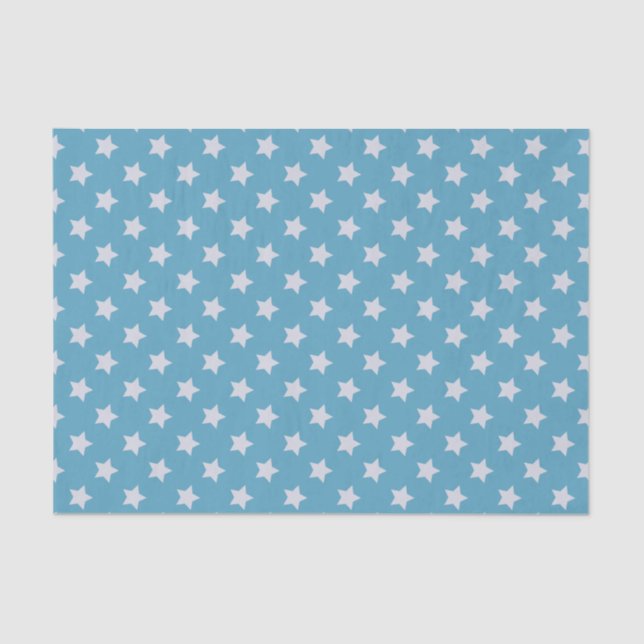 Papel De Seda Patrón de repetición gris claro de estrella azul d (Anverso)