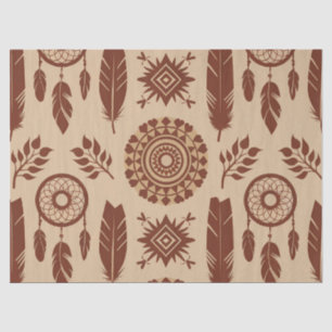 Papel De Seda Patrón de resumen tribal de Boho Geométrica de l