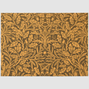 Papel De Seda Patrón de roble dorado de otoño vintage de William