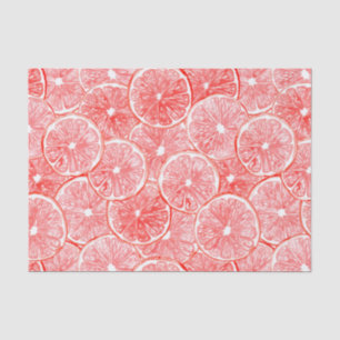 Papel De Seda Patrón de rodajas de pomelo de color agua