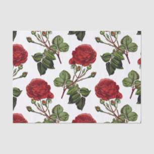 Papel De Seda Patrón de Rosa de largo estiércol rojo