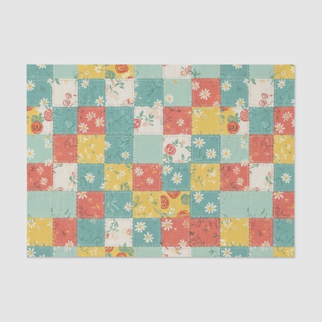 Papel De Seda Patrón de rosa de primavera pastel (Anverso)