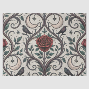 Papel De Seda Patrón de rosa gótica oscura (1)