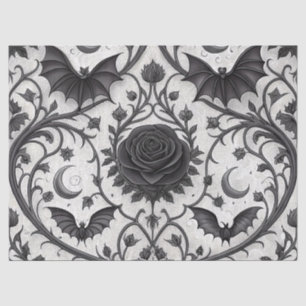 Papel De Seda Patrón de rosa gótica oscura (3)