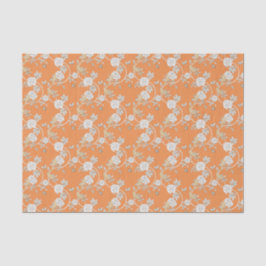 Papel De Seda Patrón de Rosas Chinoiserie naranja