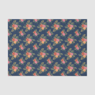 Papel De Seda Patrón de Rosas de acuarela de época