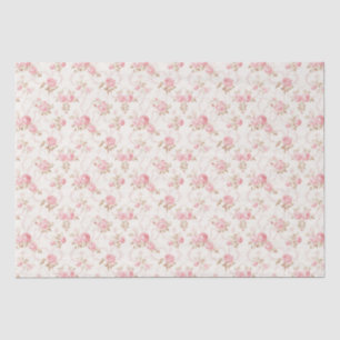 Papel De Seda Patrón de Rosas de cabaña rosa floral