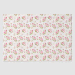 Papel De Seda Patrón de Rosas de cabaña rosa floral