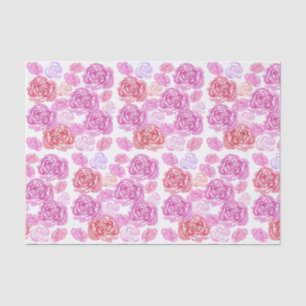 Papel De Seda Patrón de rosas pastel al acuarela