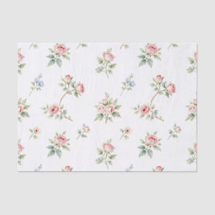 Papel De Seda Patrón de rosas rosadas en acuarela romántica