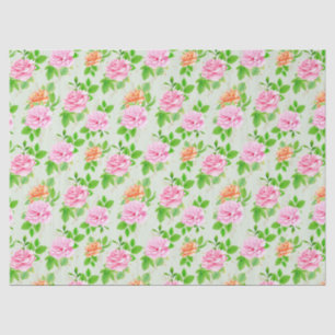 Papel De Seda Patrón de Rosas Rosadas Florales