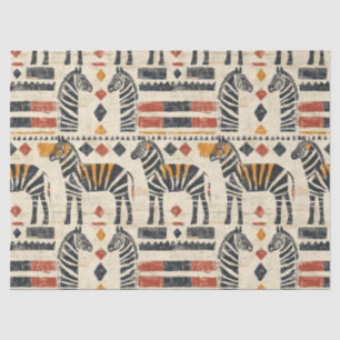 Papel De Seda Patrón de safari tribal cebra boho