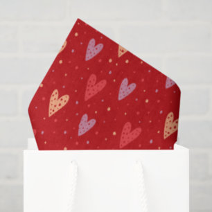 Papel De Seda Patrón de San Valentín de Corazones y puntos lindo