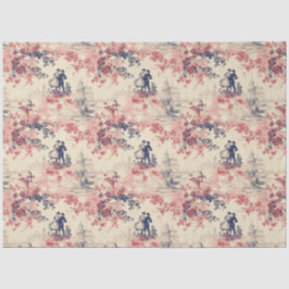 Papel De Seda Patrón de San Valentín rojo de la tela de Jouy