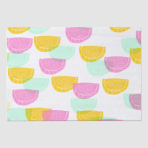 Papel De Seda Patrón de sandía acuarela rosa verde amarillo  