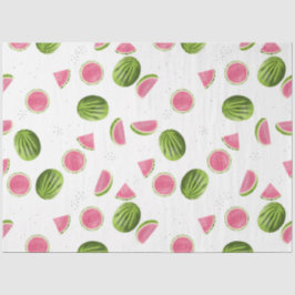 Papel De Seda Patrón de sandía verde y rosa de verano