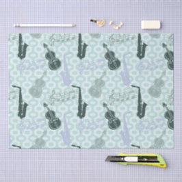 Papel De Seda Patrón de saxofón y violines