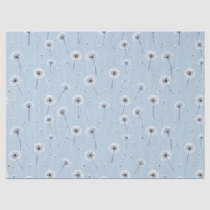 Papel De Seda Patrón de Semilla de Diente de León Minimalista Az