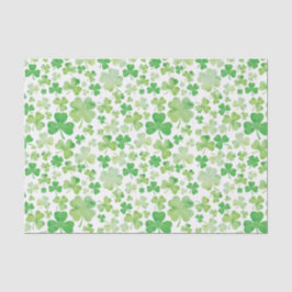 Papel De Seda Patrón de Shamrock de color de agua verde