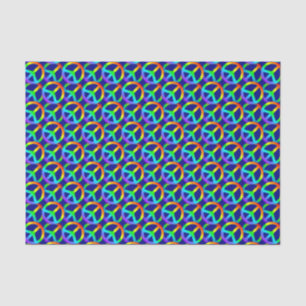 Papel De Seda Patrón de signos de paz en arco iris