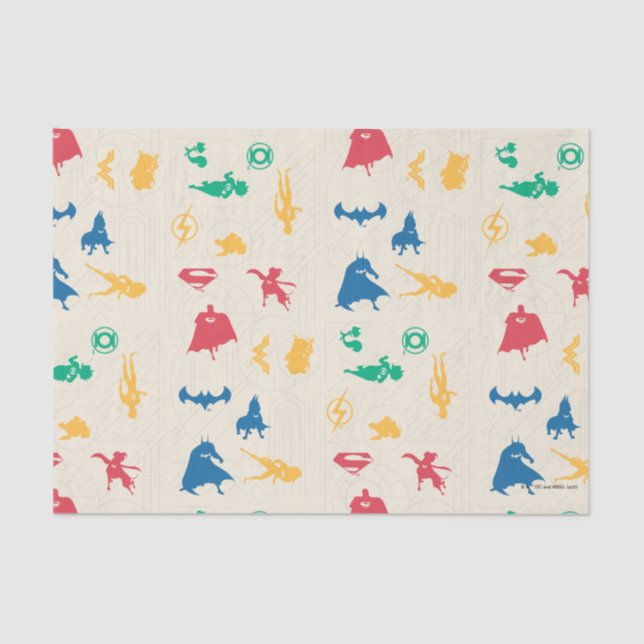 Papel De Seda Patrón de silueta de la Liga de SuperMascotas y Ju (Anverso)