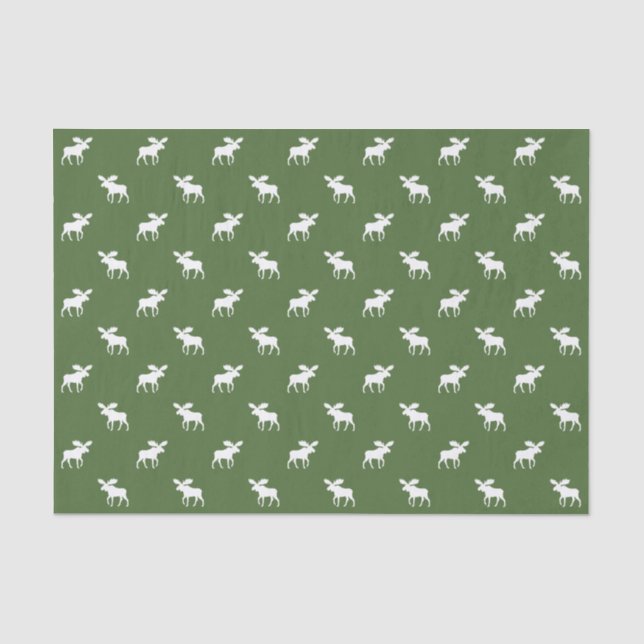 Papel De Seda Patrón de siluetas de alces (Anverso)