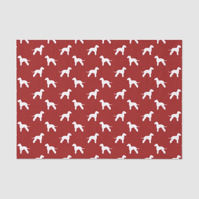 Papel De Seda Patrón de Siluetas de Bedlington Terrier (Anverso)