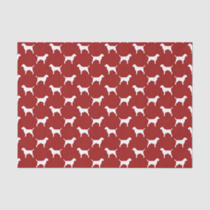 Papel De Seda Patrón de Siluetas de Border Terrier Rojo