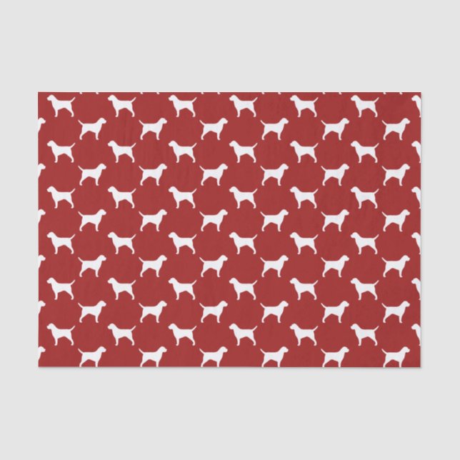 Papel De Seda Patrón de Siluetas de Border Terrier Rojo (Anverso)