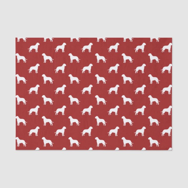 Papel De Seda Patrón de Siluetas de Bullmastiff Rojo (Anverso)