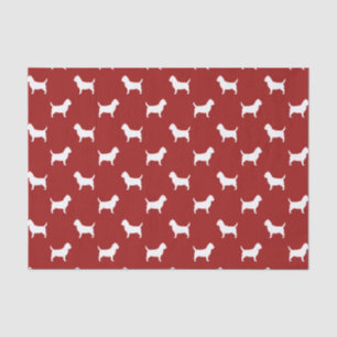 Papel De Seda Patrón de Siluetas de Cairn Terrier Rojo