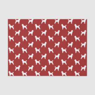 Papel De Seda Patrón de Siluetas de Caniche Toy Rojo