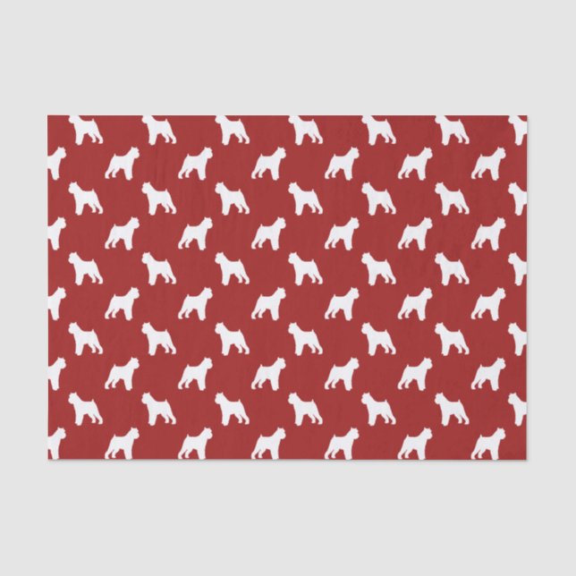 Papel De Seda Patrón de siluetas de Griffon de Bruselas Rojo (Anverso)