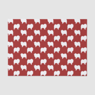 Papel De Seda Patrón de Siluetas de Perro Keeshond Rojo y Blanco