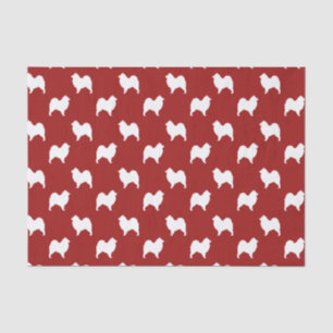 Papel De Seda Patrón de Siluetas de Samoyedo Rojo