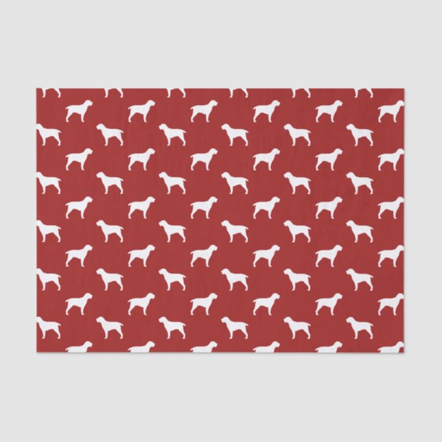 Papel De Seda Patrón de Siluetas de Spinone Italiano Rojo (Anverso)