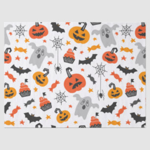 Papel De Seda Patrón de símbolos de Halloween variados