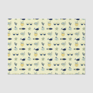 Papel De Seda Patrón de símbolos de verano de moda