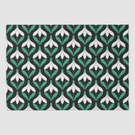 Papel De Seda Patrón de Snowdrop moderno de Retro Scandi Mid Cen