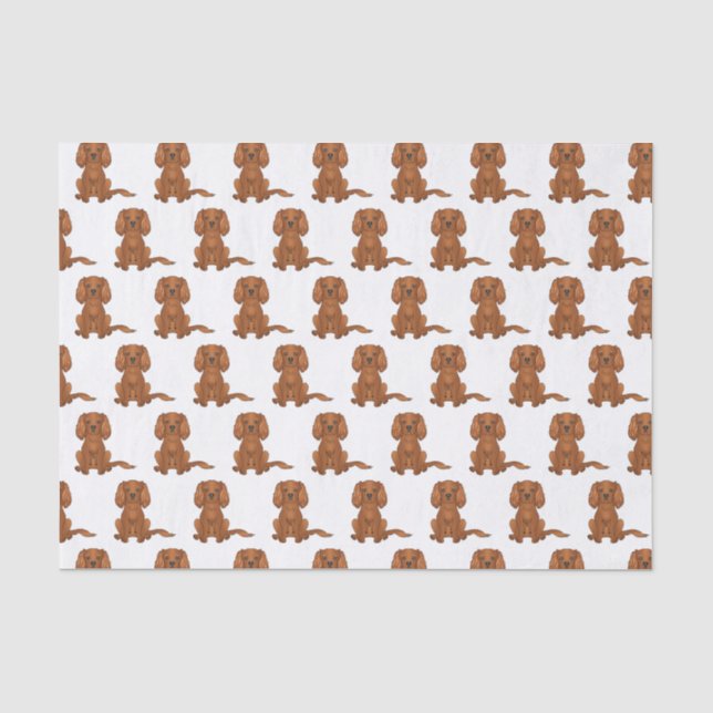 Papel De Seda Patrón de Spaniel Cavalier King Charles Rubí (Anverso)