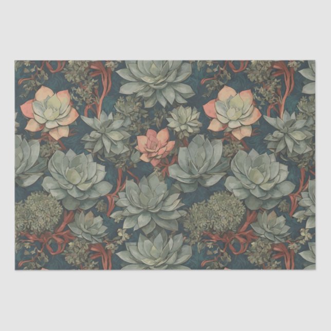 Papel De Seda Patrón de Sucultores de la Planta Lover (Anverso)