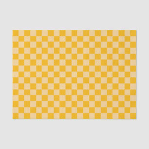 Papel De Seda Patrón de tablero a cuadros de crema de cítricos