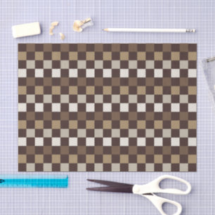 Papel De Seda Patrón de tablero de ajedrez de minerales terrosos