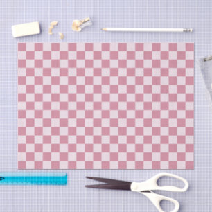 Papel De Seda Patrón de tablero de ajedrez de rosa polvorienta