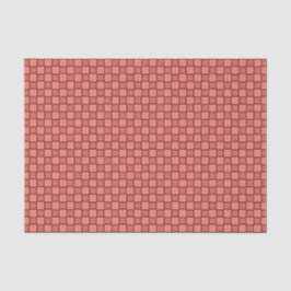 Papel De Seda Patrón de tablero de ajedrez negro rosa salmón